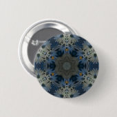 Antique Blue Daisy Floral Button (Vorne & Hinten)