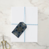 Antique Blue Daisy Floral Geschenkanhänger (Mit Garn)
