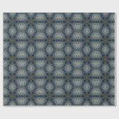 Antique Blue Daisy Floral Geschenkpapier (Flach)