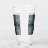 Antique Blue Daisy Floral Glas (Rechts)