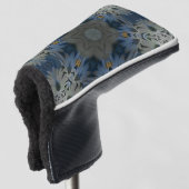 Antique Blue Daisy Floral Golf Headcover (3/4 Vorderseite)