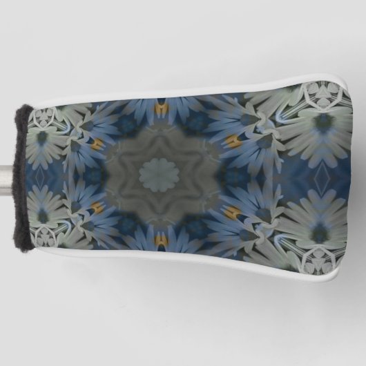 Antique Blue Daisy Floral Golf Headcover (Vorderseite)