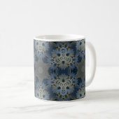 Antique Blue Daisy Floral Kaffeetasse (VorderseiteRechts)