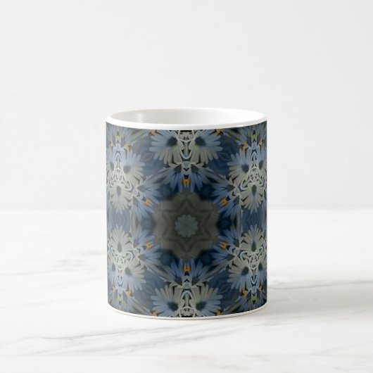 Antique Blue Daisy Floral Kaffeetasse (Mittel)