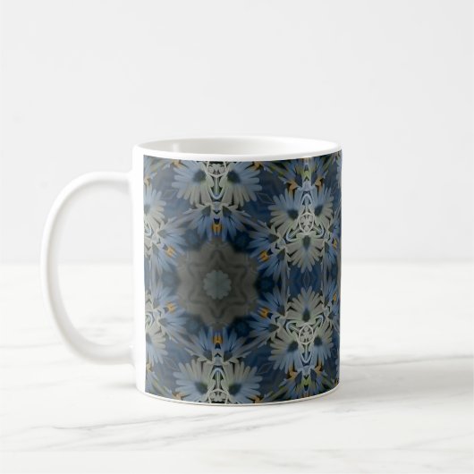 Antique Blue Daisy Floral Kaffeetasse (Links)
