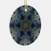 Antique Blue Daisy Floral Keramik Ornament (Rechts)