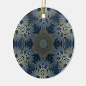 Antique Blue Daisy Floral Keramik Ornament (Links)