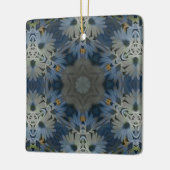 Antique Blue Daisy Floral Keramikornament (Links)