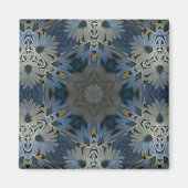 Antique Blue Daisy Floral Magnet (Vorne)