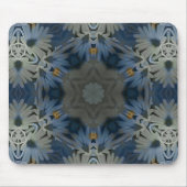Antique Blue Daisy Floral Mousepad (Vorne)