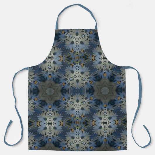 Antique Blue Daisy Floral Schürze (Vorderseite)