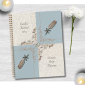 Antique Blue Floral and Quill Reflection Journal Notizblock
