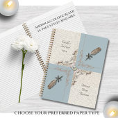 Antique Blue Floral and Quill Reflection Journal Notizblock