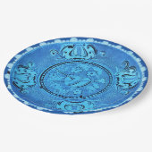 Antique Blue Glass Romantic Heart Imitats China Pappteller (Schrägansicht)