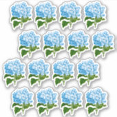 Antique Blue Hydrangea Blossom Stickers Aufkleber (Vorderseite)