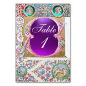 ANTIQUE BLUE PINK FLORAL, LILA GEMSTONEN, PEARLS TISCHNUMMER (Rückseite)