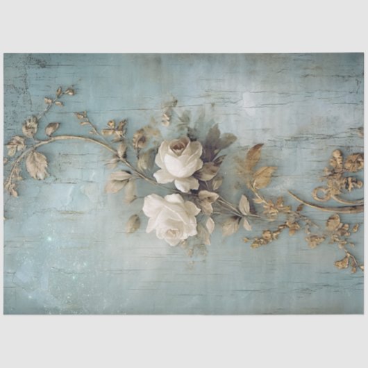 Antique Blue Romance Design Serie 5 Seidenpapier (Vorderseite)