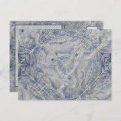 Antique Blue Three Hares Rabbit Tile Mural Postkarte (Vorne/Hinten)