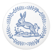Antique Blue White Rabbit Delft Dedham Keramikknauf (Vorderseite)
