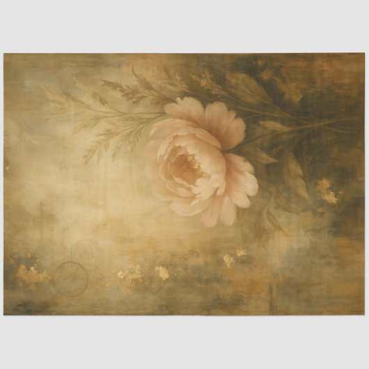 Antique Blush Peony – Floral Background Decoupage Seidenpapier (Vorderseite)