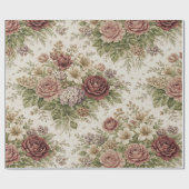 Antique Blush Rose Garden Pattern Geschenkpapier (Flach)