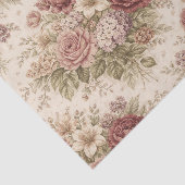 Antique Blush Rose Garden Pattern Seidenpapier (Ausschnitt)