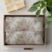 Antique Blush Rose Garden Pattern Seidenpapier (Geschenk)