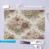 Antique Blush Rose Garden Pattern Seidenpapier (Handwerk)