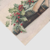 ANTIQUE BOOKS AND HOLLYBERRIES Christmas Pattern Seidenpapier (Ausschnitt)