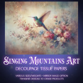 Antique Botanical Hummingbird Art Decoupage Seidenpapier