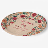 Antique Botanical Valentine Party Pappteller (Schrägansicht)