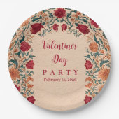 Antique Botanical Valentine Party Pappteller (Vorderseite)