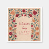 Antique Botanical Valentine Party Serviette (Vorderseite)