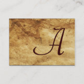 ANTIQUE BROWN PARCHMENT Monogramm Visitenkarte (Rückseite)