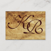 ANTIQUE BROWN PARCHMENT Monogramm Visitenkarte (Rückseite)