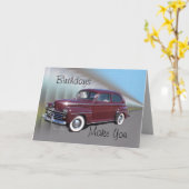 Antique BurgCar Karte (Gelbe Blume)