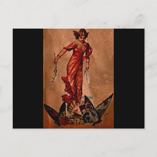 Antique Butterfly Fairy Postkarte (Vorderseite)