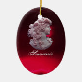 ANTIQUE CAMEO, LADY MIT GRABEN UND GRAPEVINEN KERAMIKORNAMENT (Vorne)