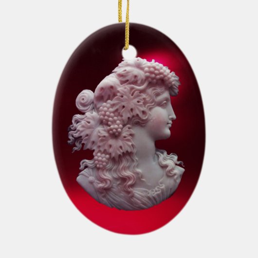 ANTIQUE CAMEO, LADY MIT GRABEN UND GRAPEVINEN KERAMIKORNAMENT (Hinten)