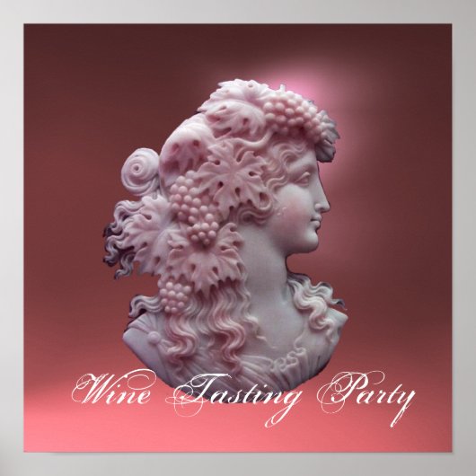 ANTIQUE CAMEO, LADY MIT GRABEN UND GRAPEVINEN POSTER (Vorne)