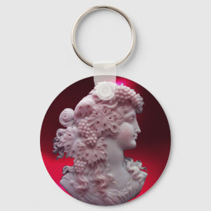 ANTIQUE CAMEO, LADY MIT GRABEN UND GRAPEVINEN SCHLÜSSELANHÄNGER