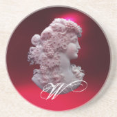 ANTIQUE CAMEO, LADY MIT GRAPEN MONOGRAM GETRÄNKEUNTERSETZER (Vorne)