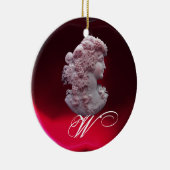 ANTIQUE CAMEO, LADY MIT GRAPEN MONOGRAM KERAMIKORNAMENT (Rechts)