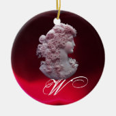 ANTIQUE CAMEO, LADY MIT GRAPEN MONOGRAM KERAMIKORNAMENT (Vorne)