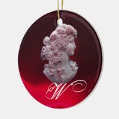 ANTIQUE CAMEO, LADY MIT GRAPEN MONOGRAM KERAMIKORNAMENT (Links)
