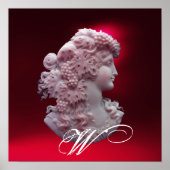 ANTIQUE CAMEO, LADY MIT GRAPEN MONOGRAM POSTER (Vorne)