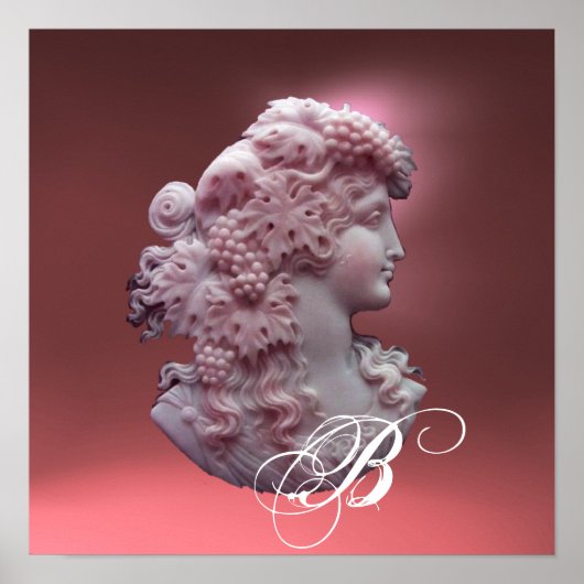 ANTIQUE CAMEO, LADY MIT GRAPEN MONOGRAM POSTER (Vorne)