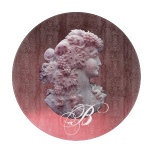 ANTIQUE CAMEO, LADY MIT GRAPEN MONOGRAM SCHNEIDEBRETT