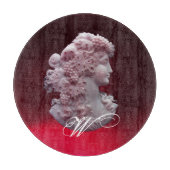 ANTIQUE CAMEO, LADY MIT GRAPEN MONOGRAM SCHNEIDEBRETT (Vorderseite)