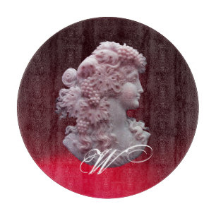 ANTIQUE CAMEO, LADY MIT GRAPEN MONOGRAM SCHNEIDEBRETT